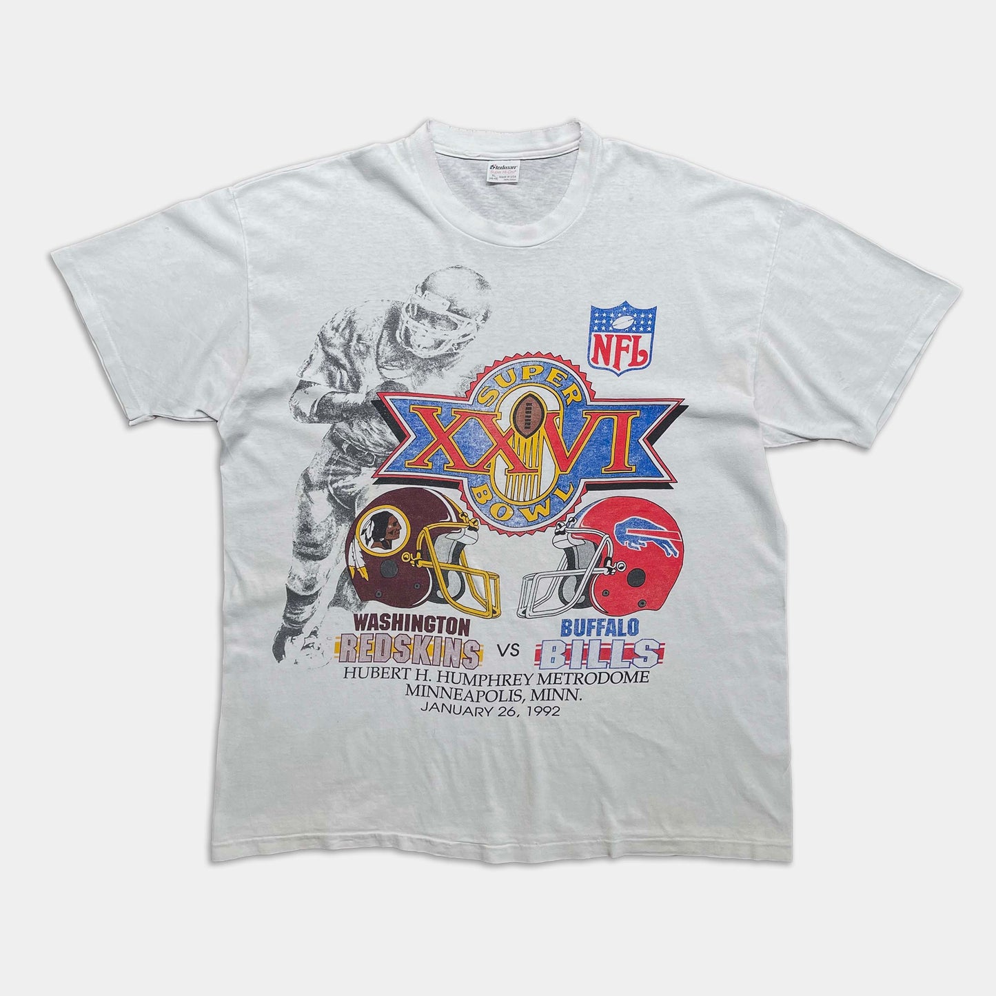 Superbowl XXVI Redskins vs Bills T-Shirt - 1992 - XL