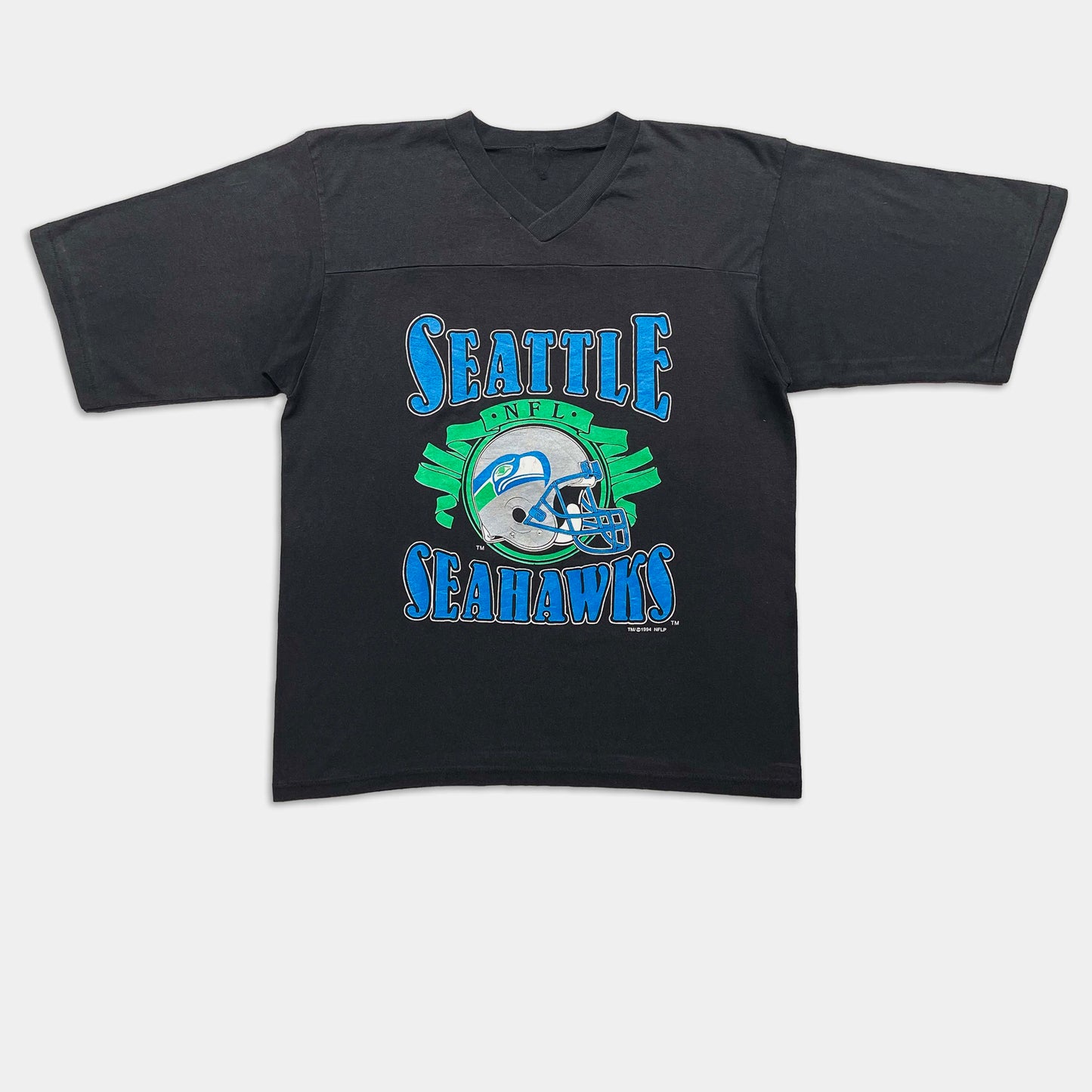 Seattle Seahawks V-Neck T-Shirt - 1994 - M